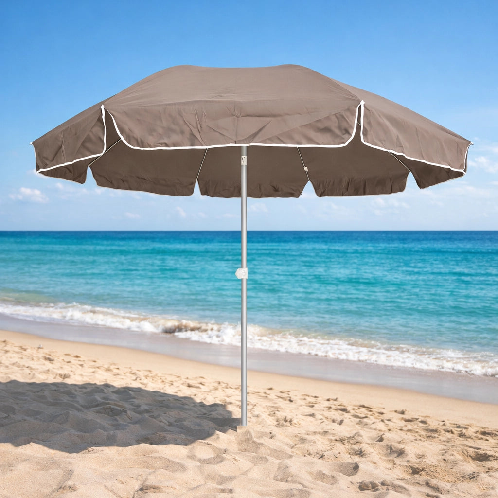 Ombrellone Mare Spiaggia 240 cm Antivento Alluminio UV50+ Inclinabile con Custodia e Trivella