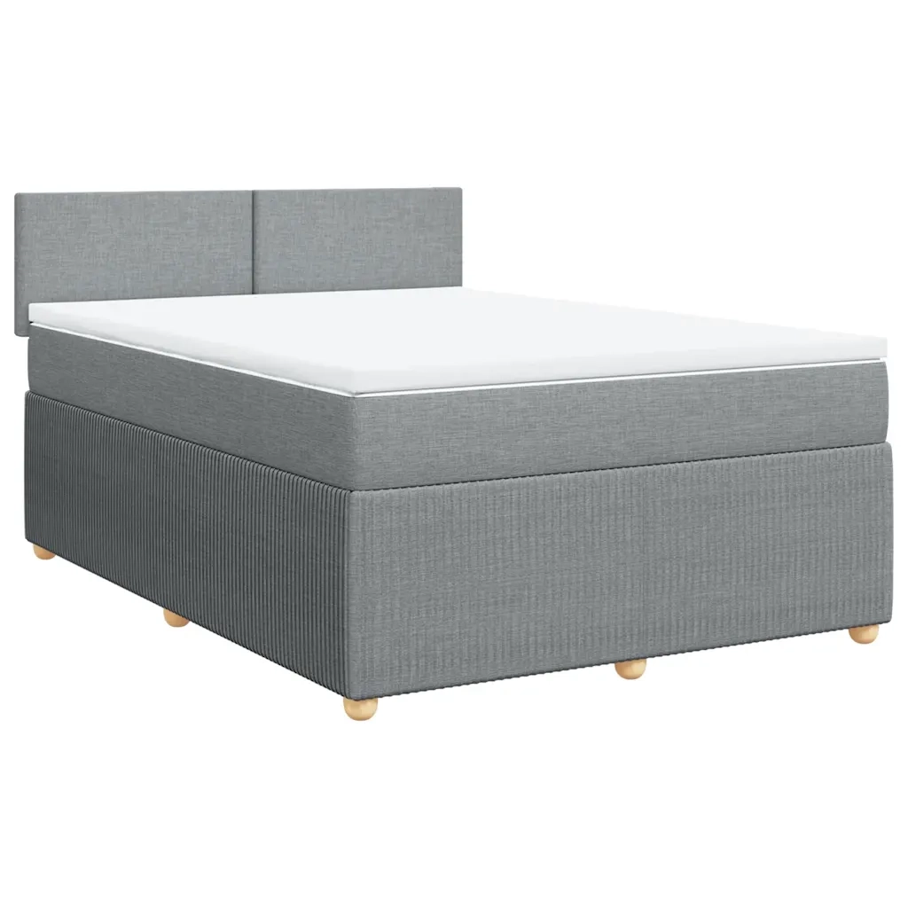 Giroletto a Molle con Materasso Grigio Chiaro 140x190cm Tessuto