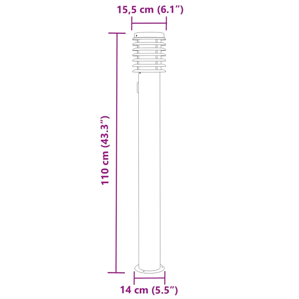 Lampade da Terra per Esterni con Presa 3 pz Nere 110 cm Acciaio 4006379