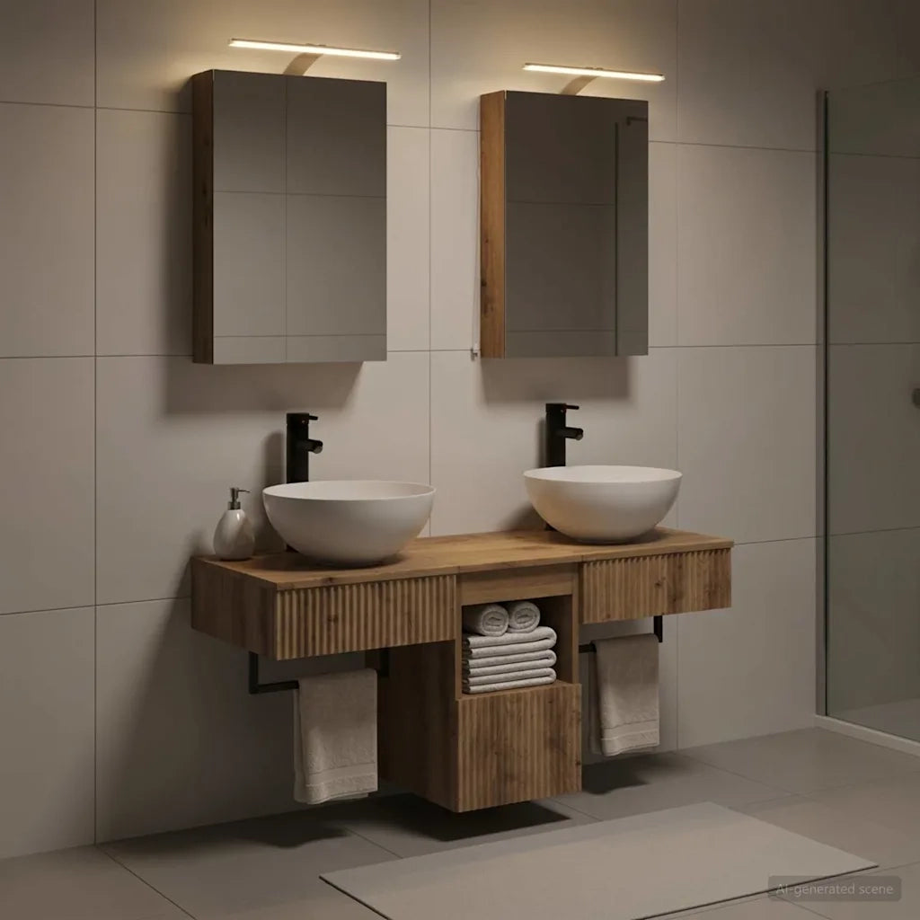 Set di Armadi da Bagno 5 pcs Rovere Artigianale 3406278