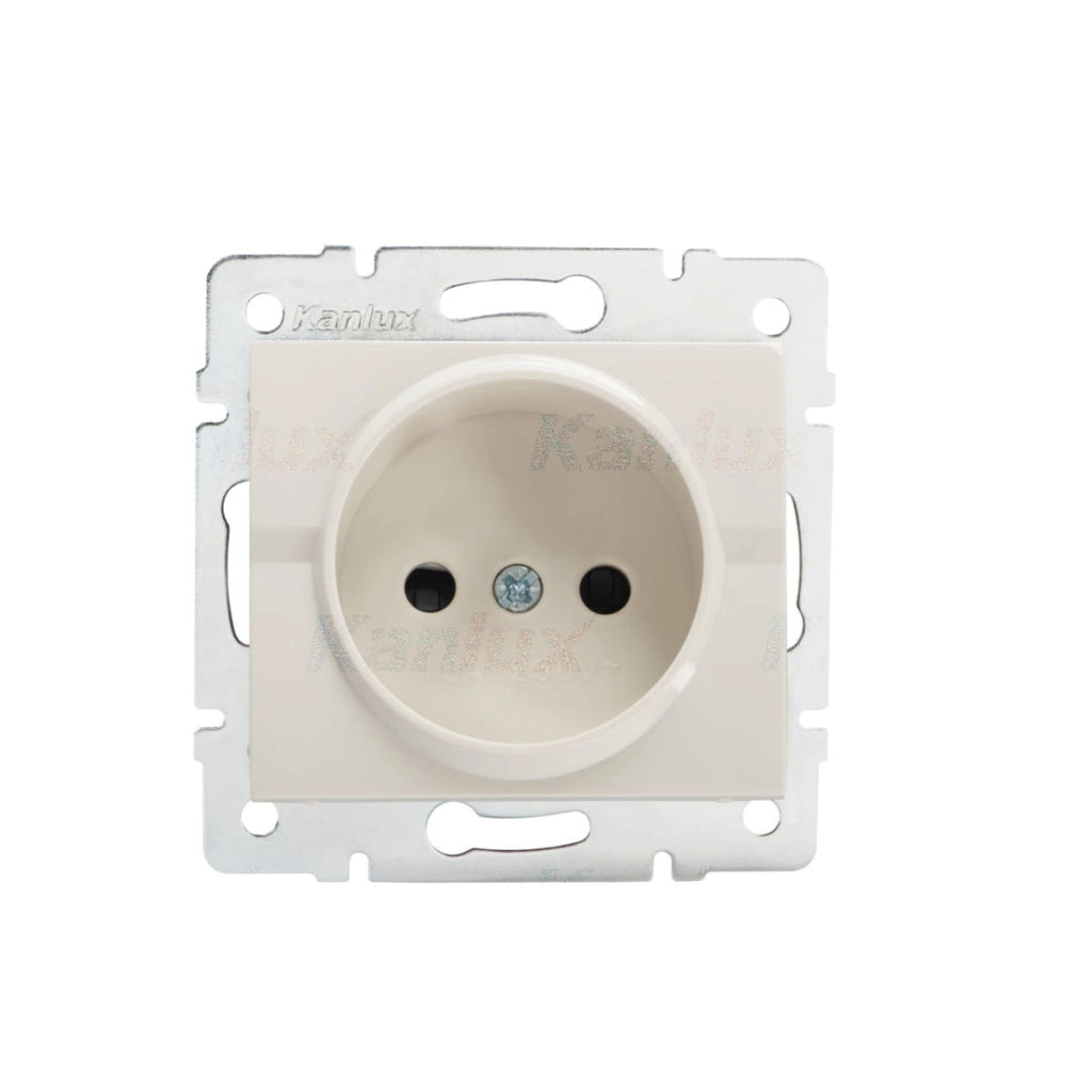 Presa elettrica singola LOGI crema Kanlux 25144