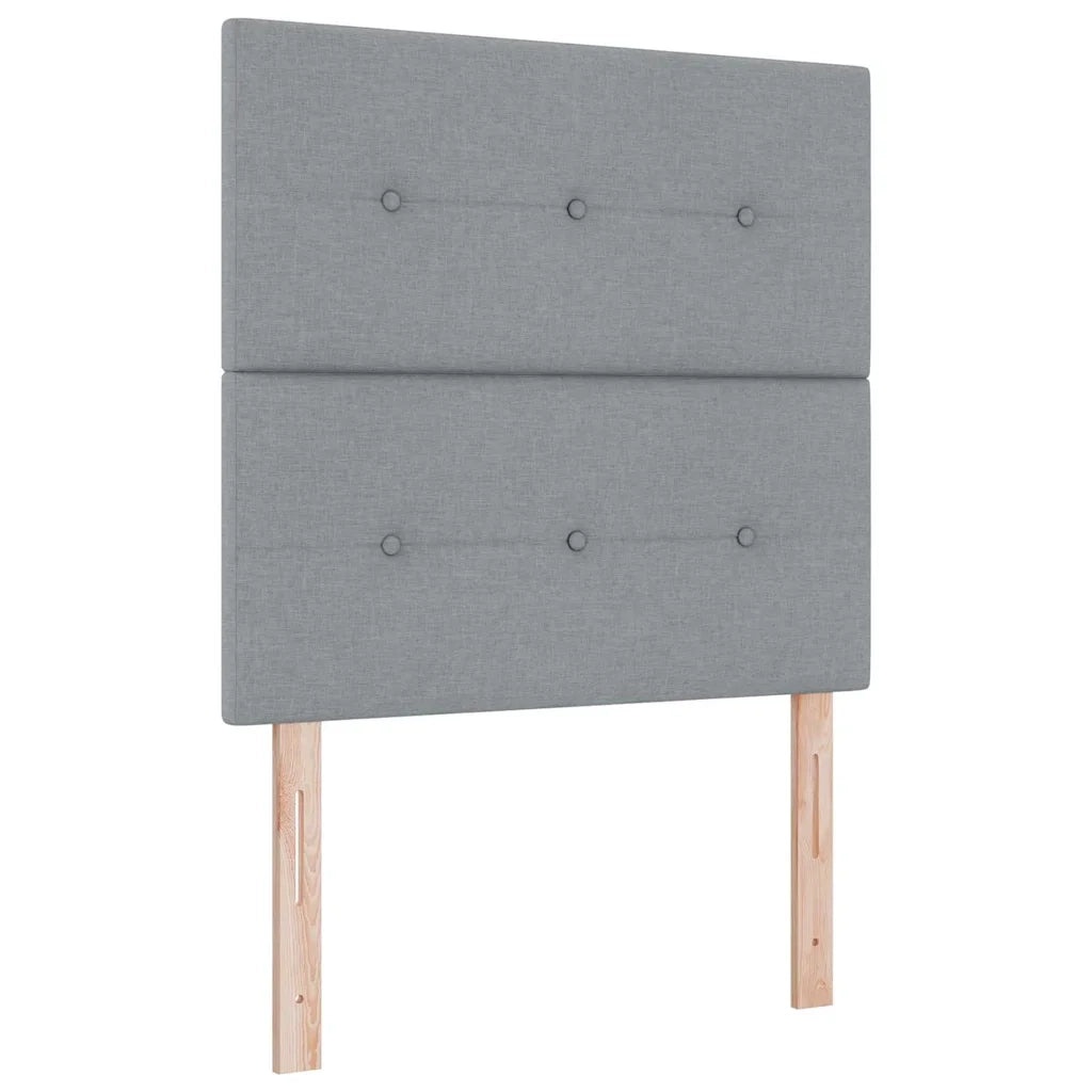 Letto a molle con materasso Grigio chiaro 80 x 200 cm Tessuto