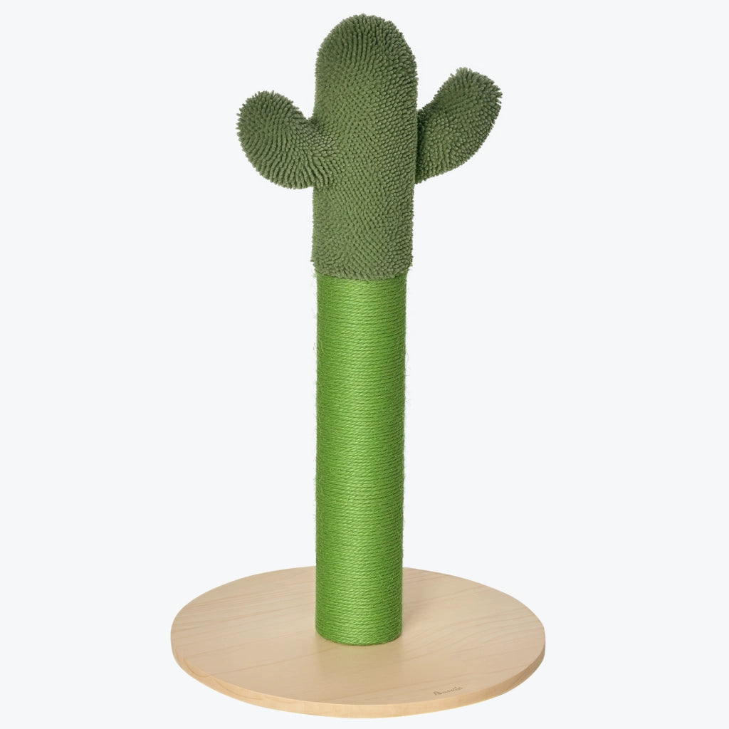 EasyComfort Albero Tiragraffi per Gatti a Forma di Cactus con Corde in Sisal, 40x40x65 cm, Verde