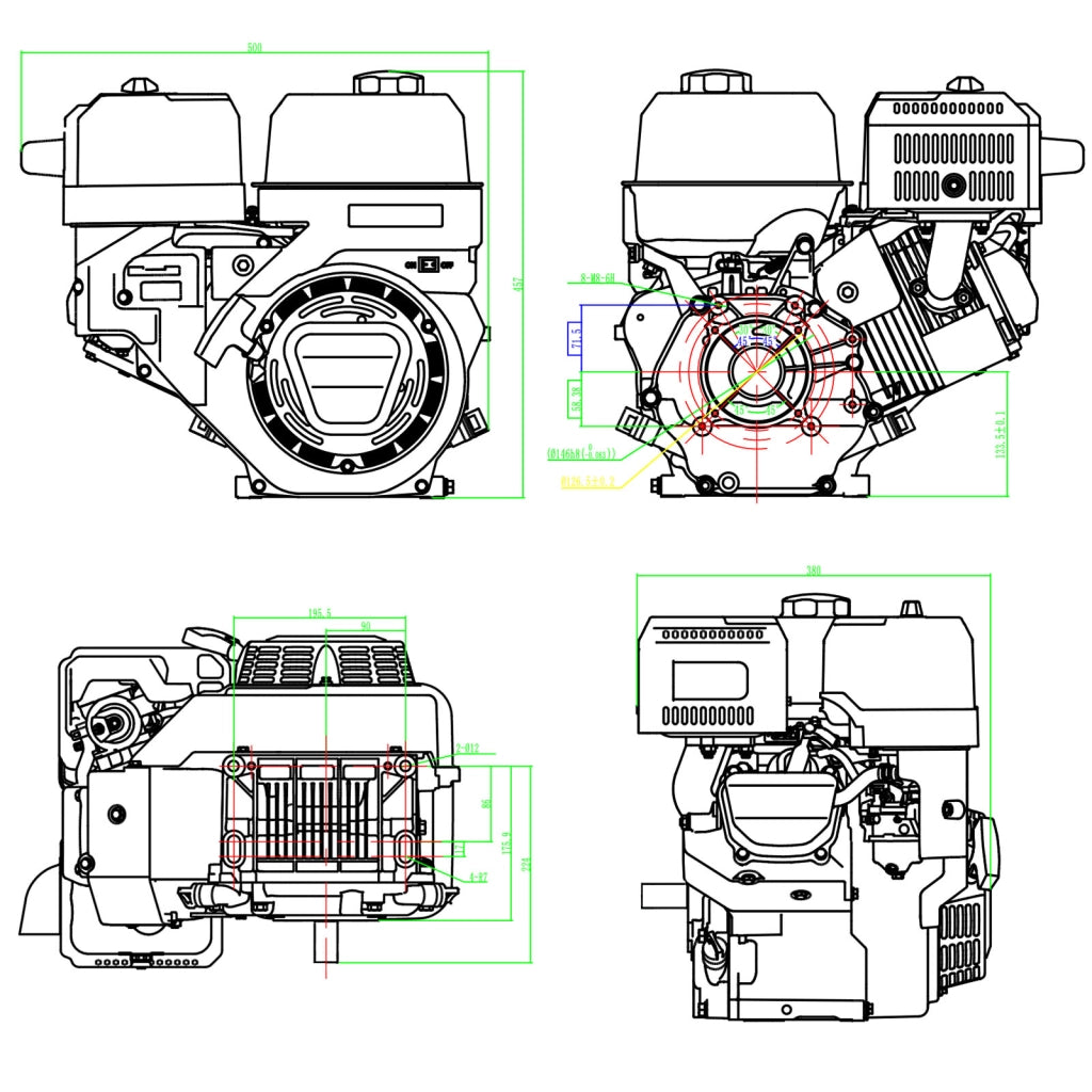 LIFAN KP460 Motore a benzina KP460 25,4mm 15,6 CV a 1 cilindro per piastre vibranti e macchine edili