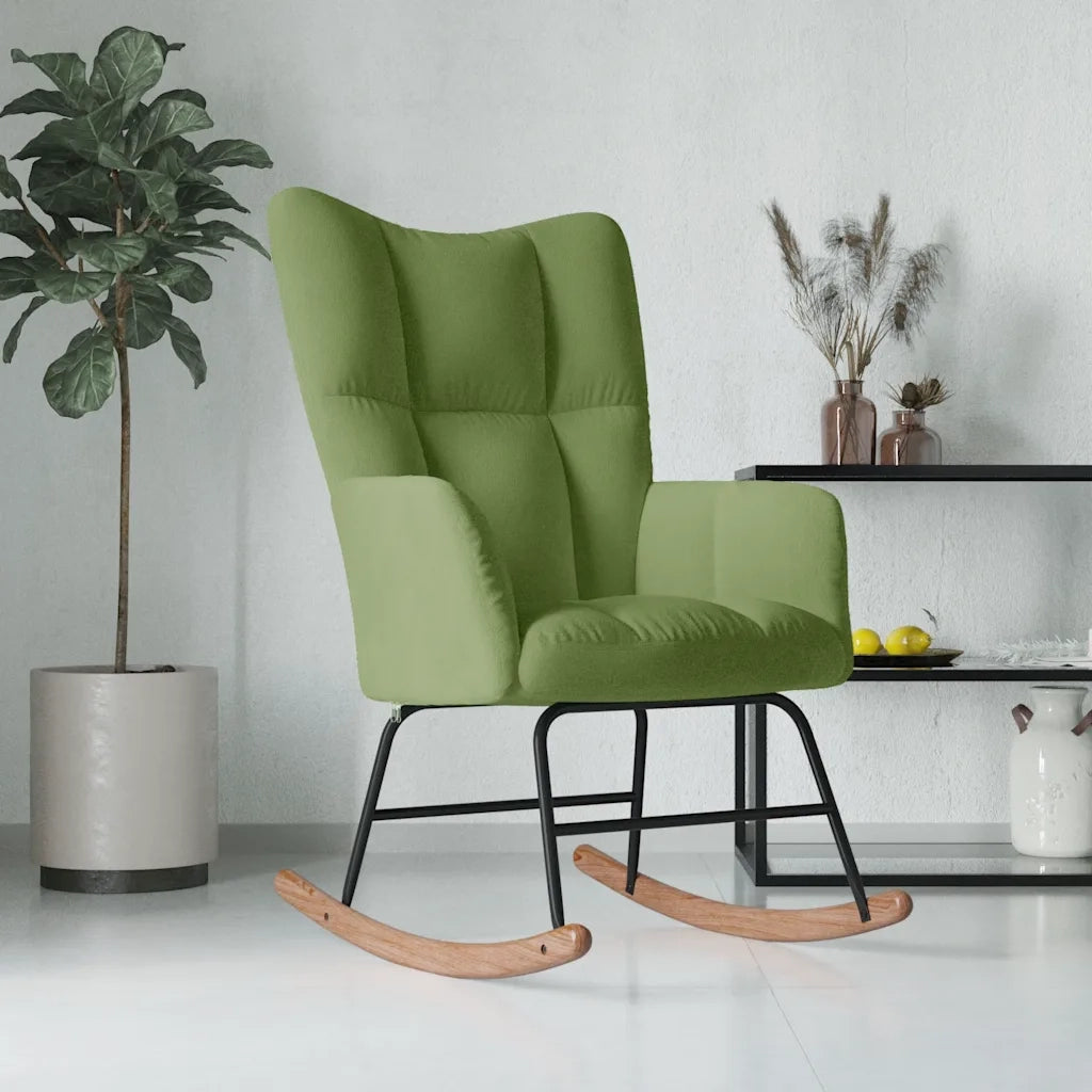 Sedia a Dondolo Verde Chiaro in Vellutocod mxl 71456