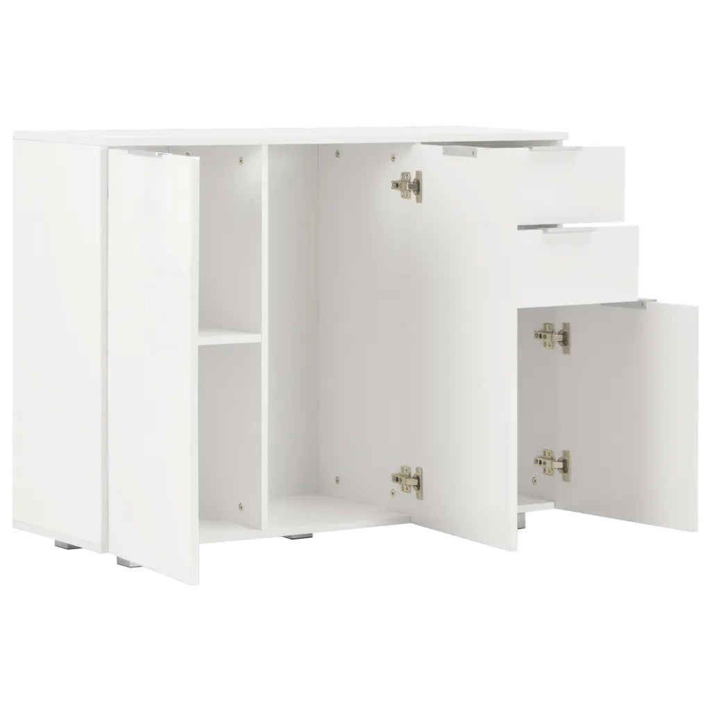 Credenza Bianco Lucido 107x35x80,5 cm 283718