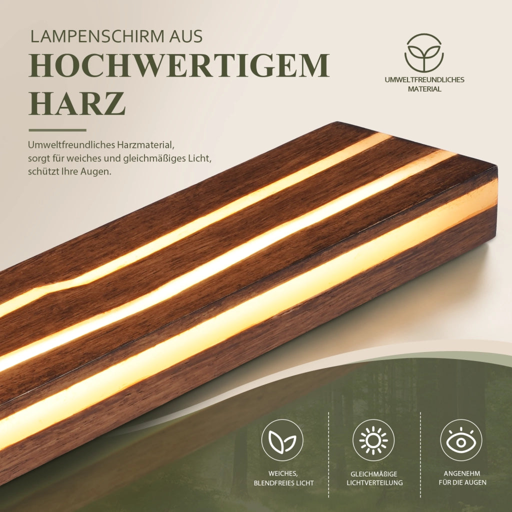 ZMH Lampada da Parete LED Legno 100cm Moderna 3000K 16W per Soggiorno Interni