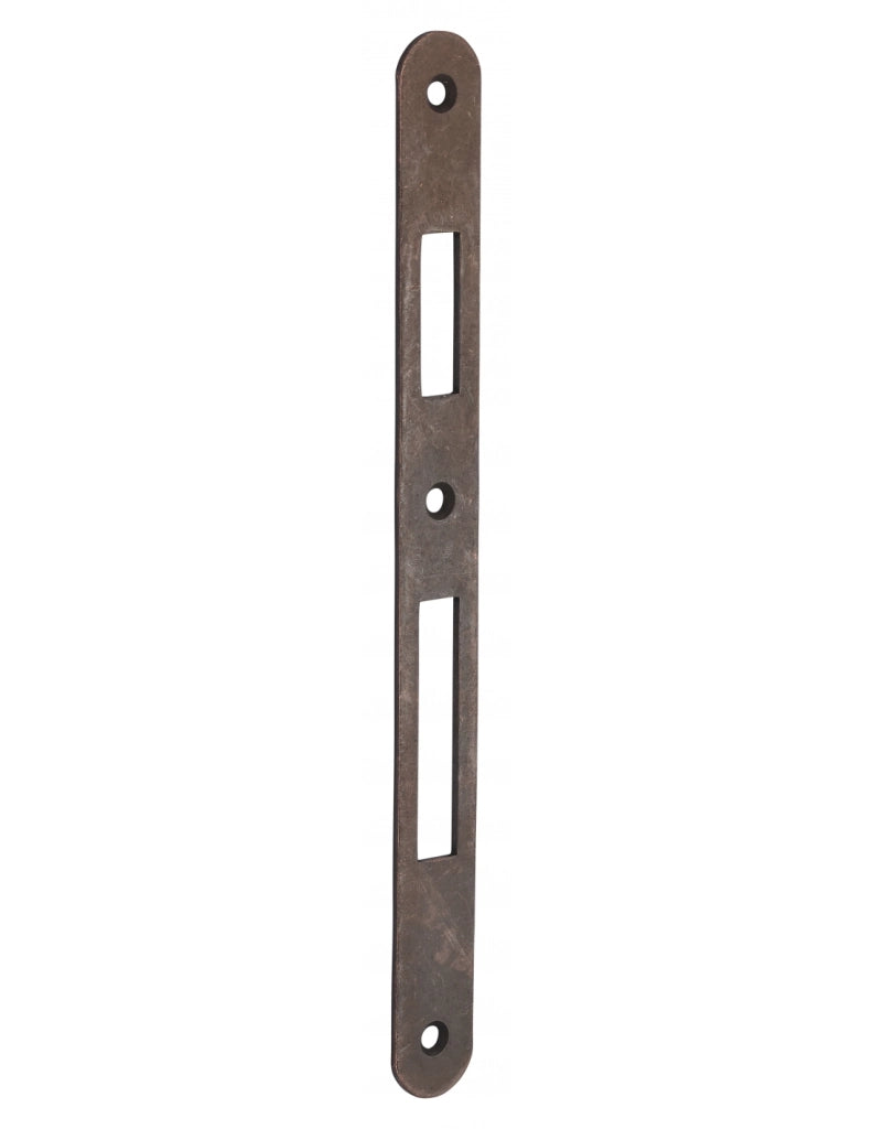 Serratura da incasso a cilindro europeo 90mm x 40mm, doppia mandata, reversibile, piastra tonda, richiamo 1/2 giro, bronzo - THIRARD