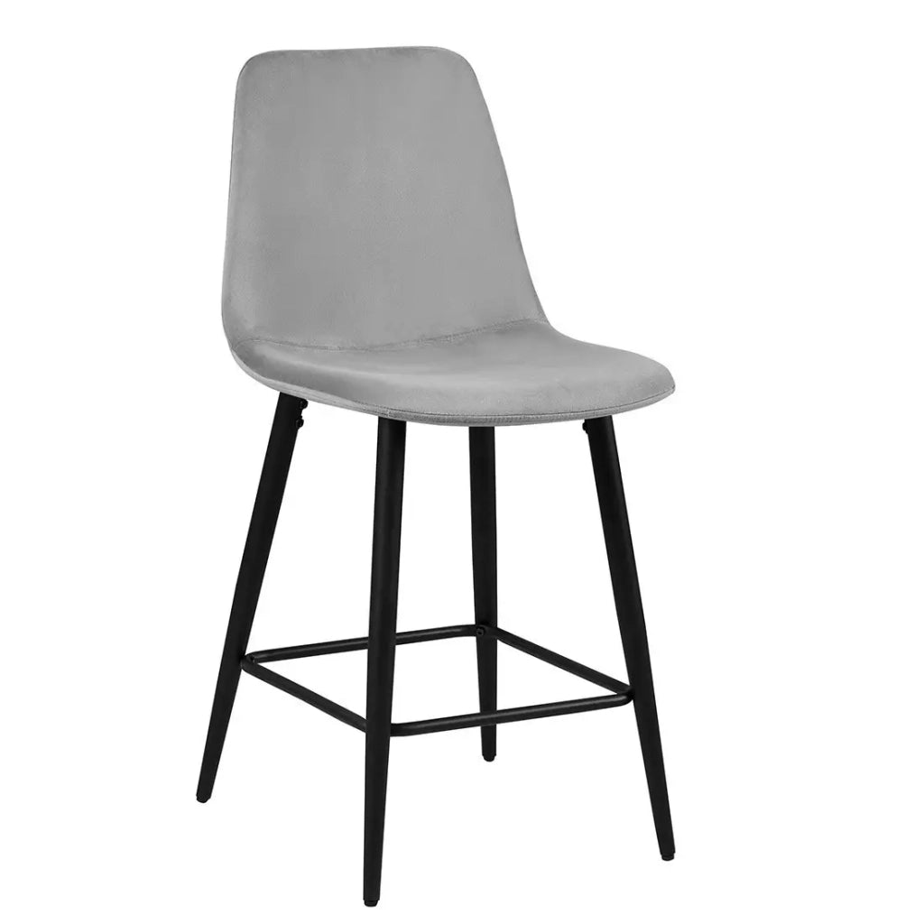 Sedia da bancone in velluto BOYLD, colore grigio