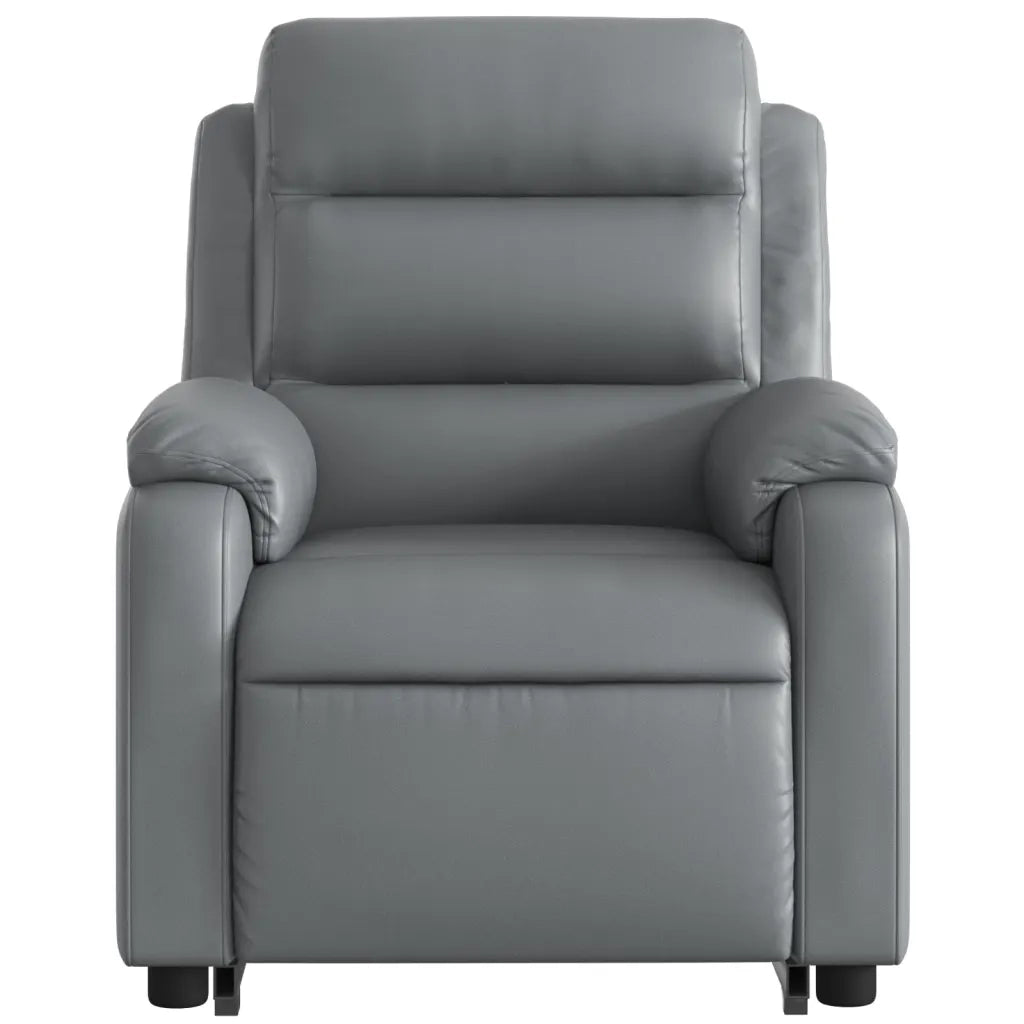 Poltrona Alzapersona Reclinabile Grigio in Similpelle 3205059