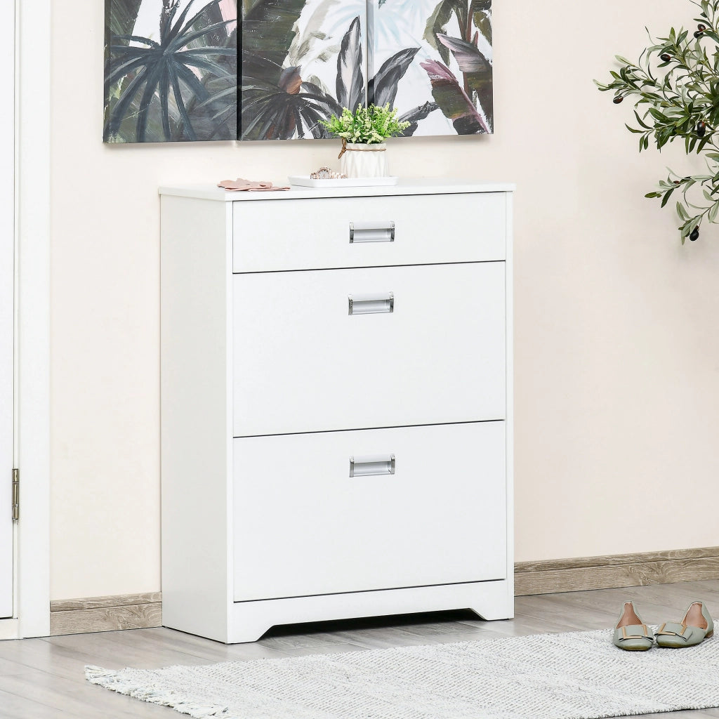 Scarpiera con cassetti e ripiano regolabile ¨C zephmum ¨C Bianco 70x29x92