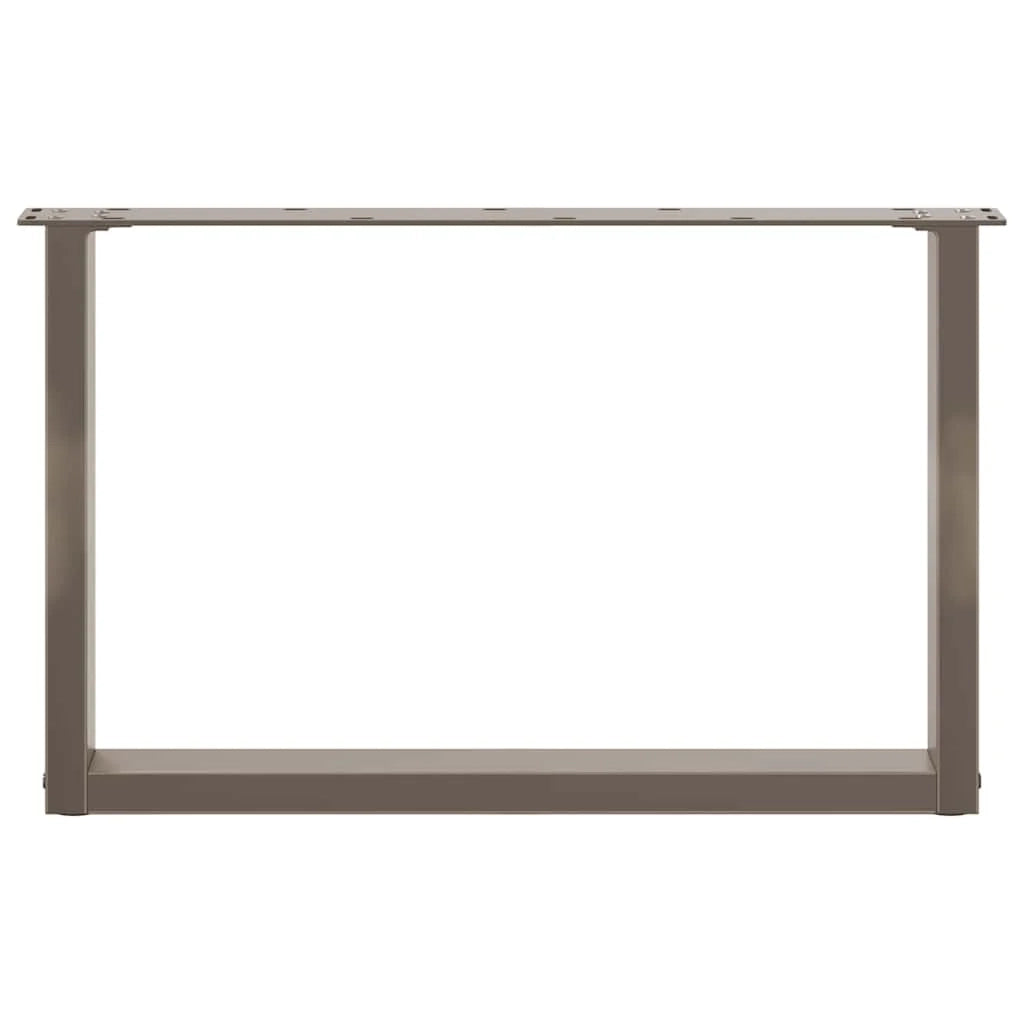 Set di 2 gambe regolabili per tavolino da caffè a forma di U 60 x 43 cm stile estetico moderno acciaio naturale 02_0057403