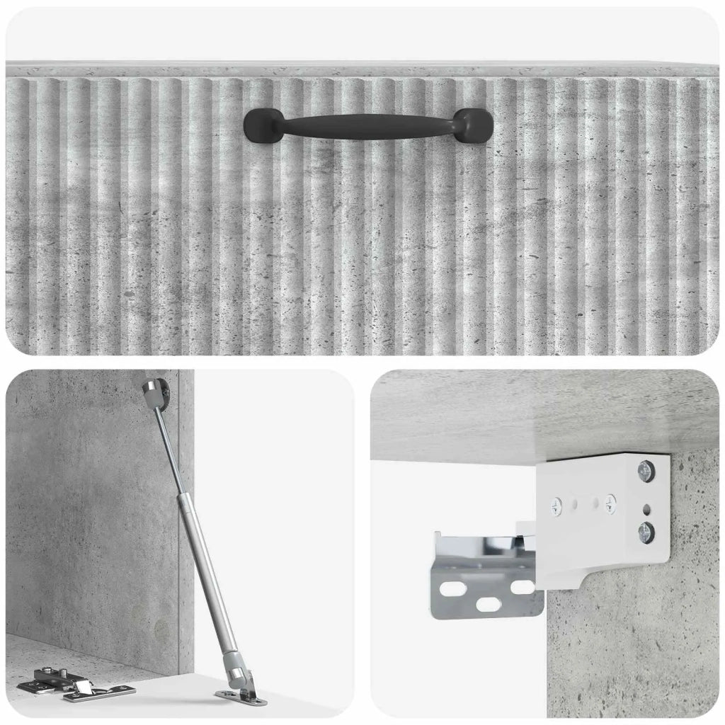 Mobile Porta TV da Muro Grigio Cemento 78,5 x 41 x 30 cm