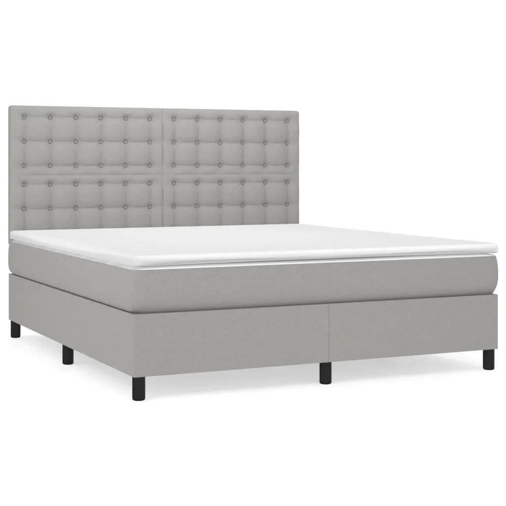 Giroletto a Molle con Materasso Grigio Chiaro180x200 cm Tessuto 3142113