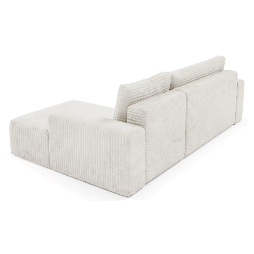 Folgarida, Divano Letto con Penisola Contenitore, 268x163 cm Bianco Crema