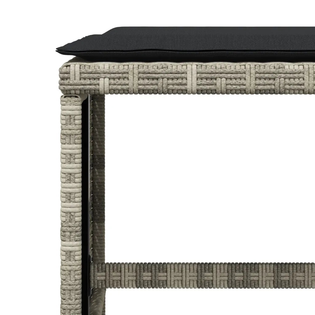 Sgabelli Giardino Cuscini 4 pz Grigio Chiaro 40x40x35 Polyrattan CFW9209071