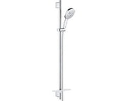 Doucheset a pioggia intelligente con attivazione attiva - 3 getti, maniglione 90 cm e tubo doccia, cromato