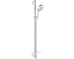 Doucheset a pioggia intelligente con attivazione attiva - 3 getti, maniglione 90 cm e tubo doccia, cromato