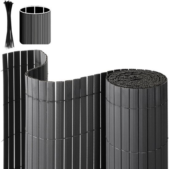 Pannelli di schermo per giardino in PVC da 4x1m per la privacy - separazione per giardino e schermo per balcone - grigio 1x4m
