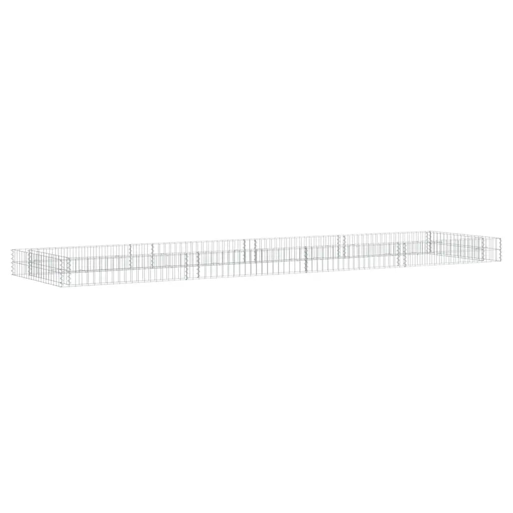 Gabbione Letto Rialzato in Acciaio Zincato 400x100x20 cm 151314