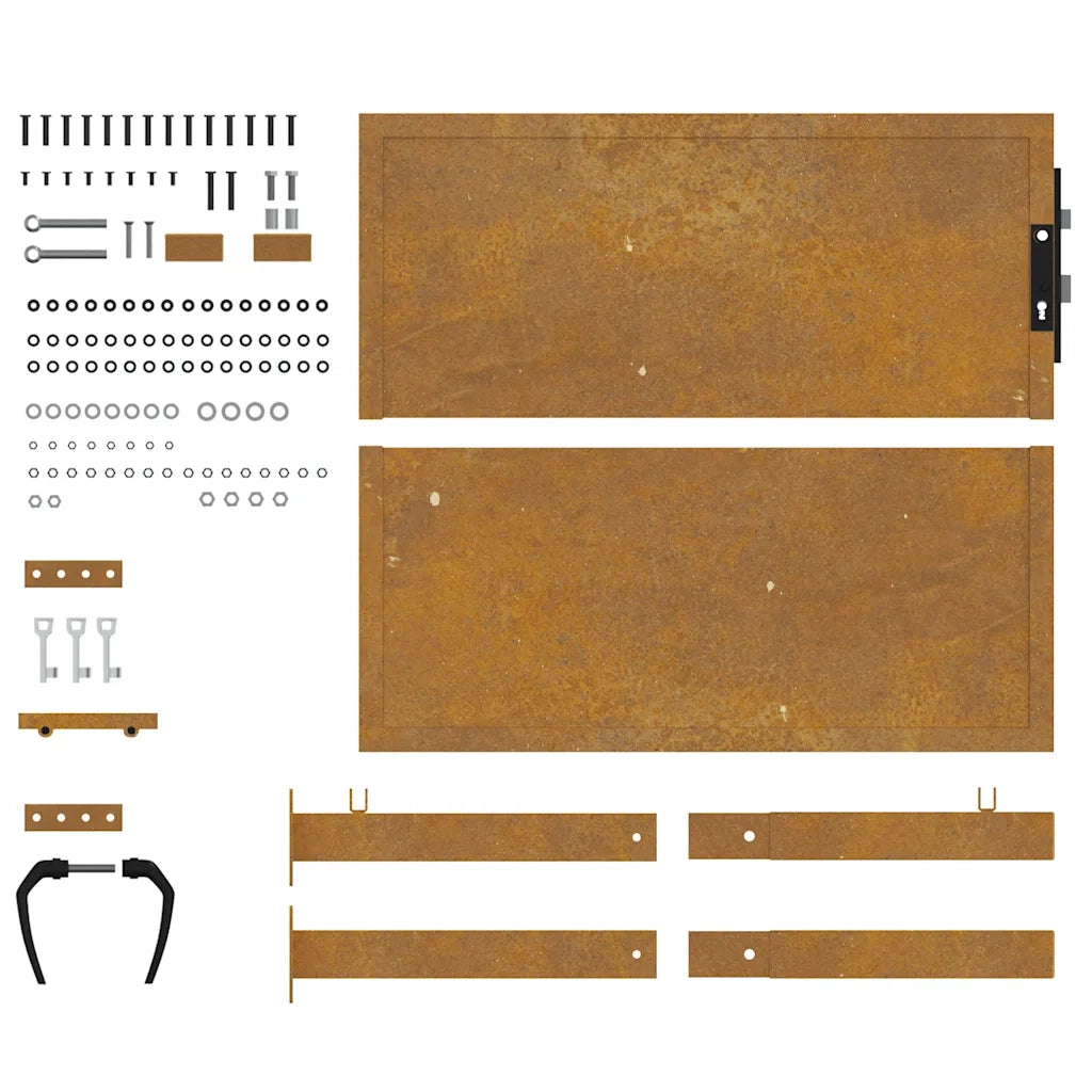 Cancello da giardino 100x100 cm in acciaio Corten 153203