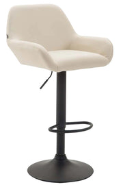 Sgabello Braga in similpelle crema,nero