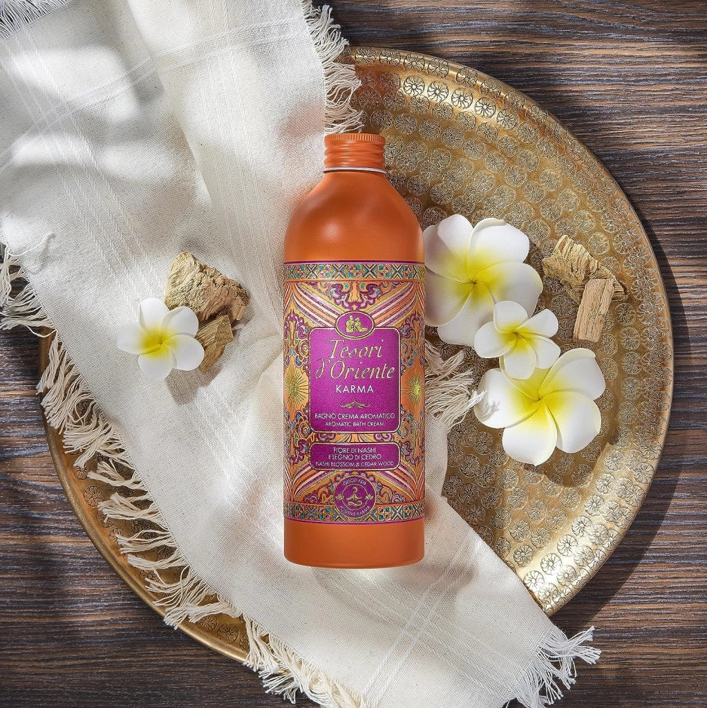 TESORI D'ORIENTE KARMA BAGNO CREMA AROMATICO FIORE DI NASHI E LEGNO 500 ML