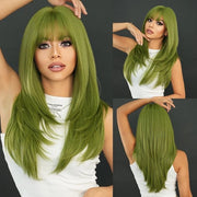 Pruik a capelli biondi con sfumatura bruna, 24 pollici, coiffé con raccolta di capelli, capelli in sintetico termoresistente