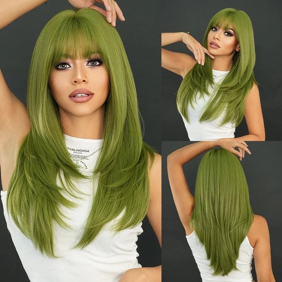 Pruik a capelli biondi con sfumatura bruna, 24 pollici, coiffé con raccolta di capelli, capelli in sintetico termoresistente