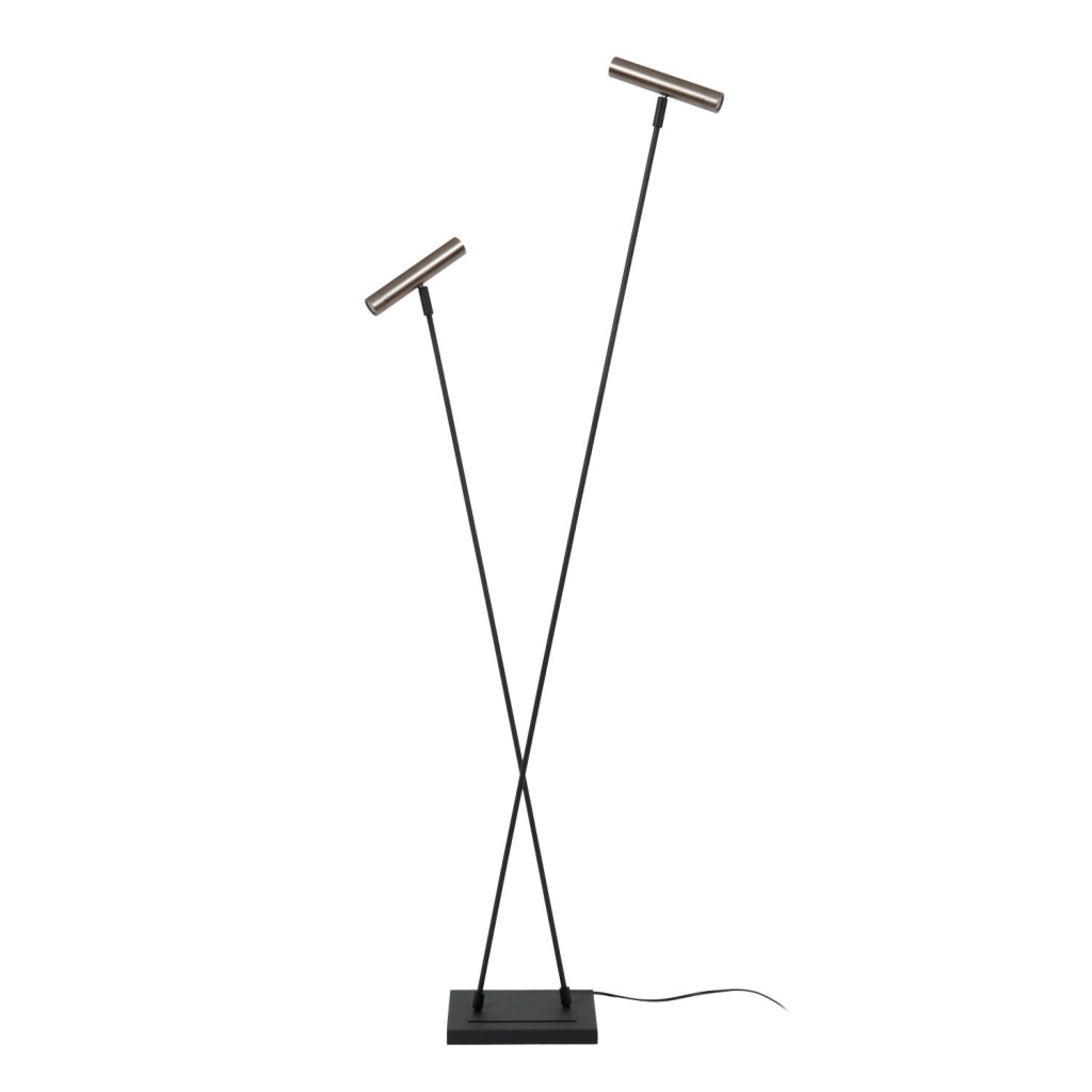 Lampada da terra DUARTE 2 luci G9 cromo/nero Lucide