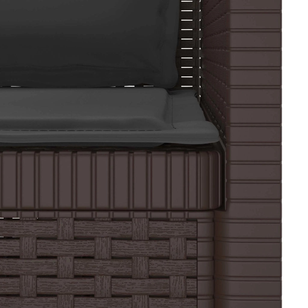 Poltrona a 1 Posto con Cuscini Aspetto Rattan PP Marrone 8011873