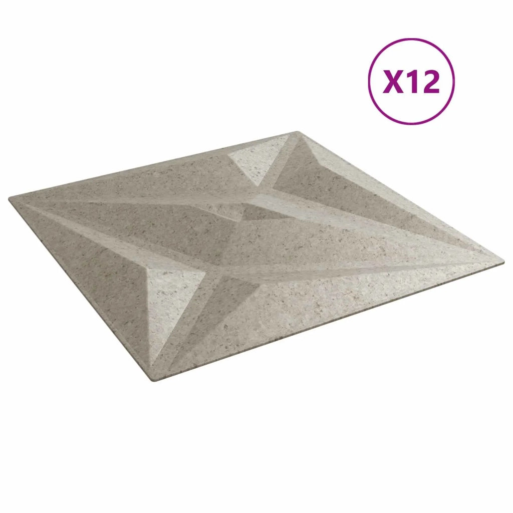 Pannelli da parete 12 pz 50 x 50 cm Beton Stella Schiuma XPS 42046075