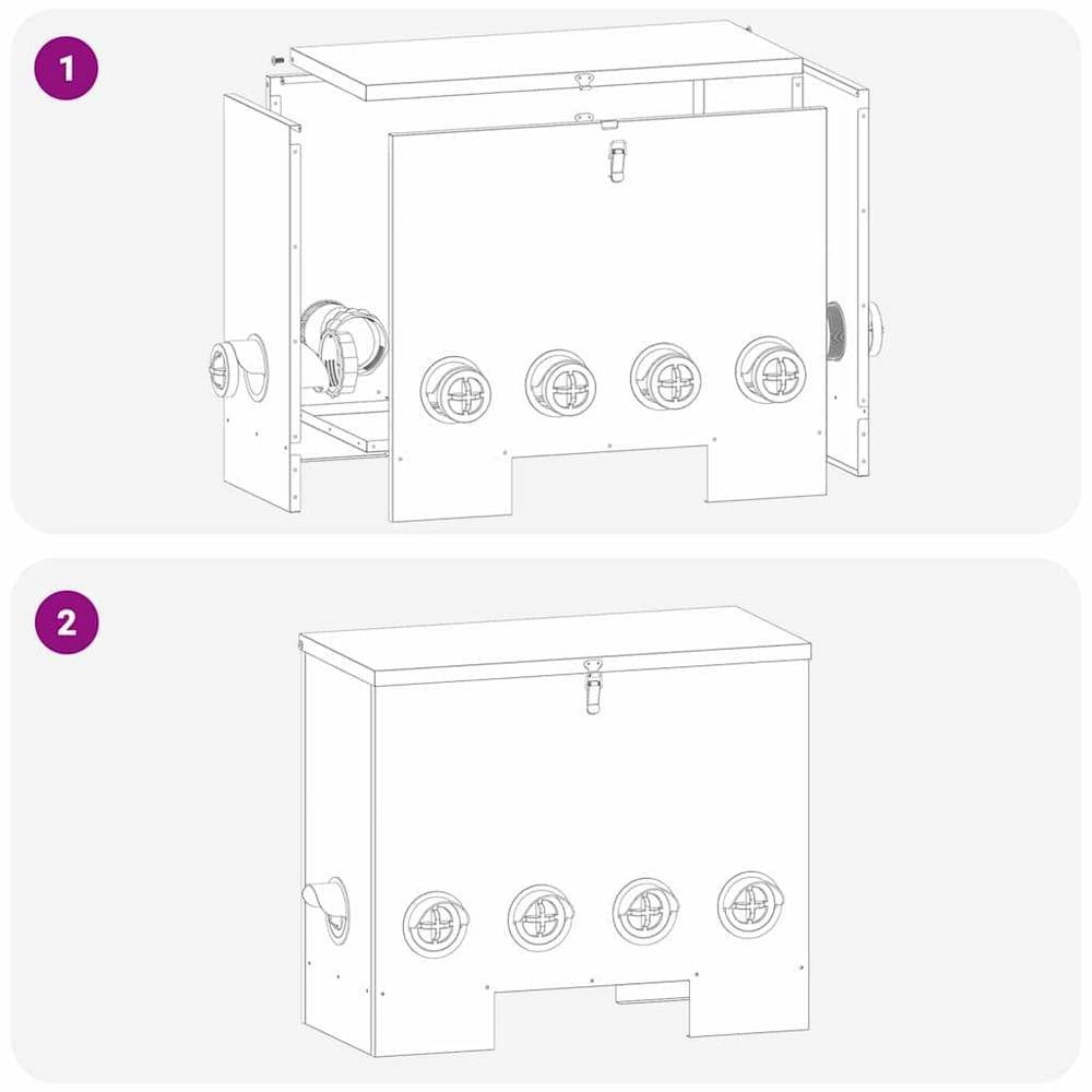 Feeder Per Pollo 2 Argento 60.5 X 29 X 51 Cm 25 Kg