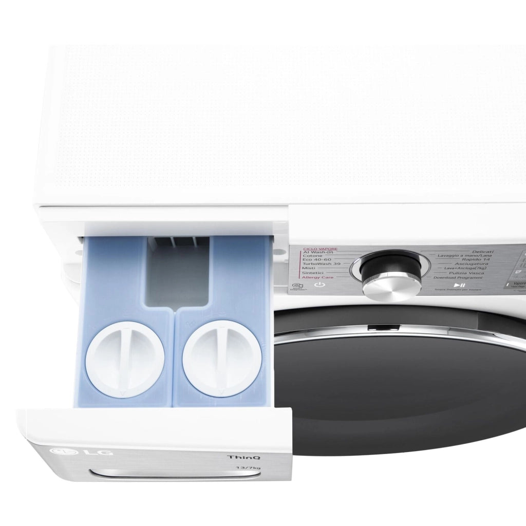 LG D4R9513TPWC Lavasciuga 13/7kg AI DD, Classe D, 1400 giri, TurboWash 360, Autodosaggio