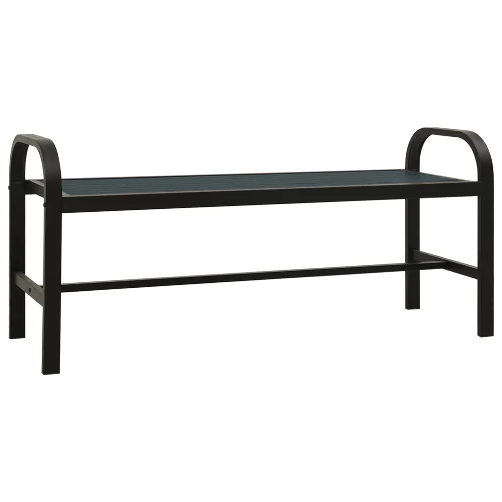 Panchina da Giardino 124,5 cm Nera in Acciaio e WPC 317137