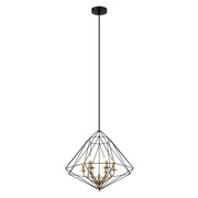 Lampadario Italux Maresmo industriale nero oro 6xE14