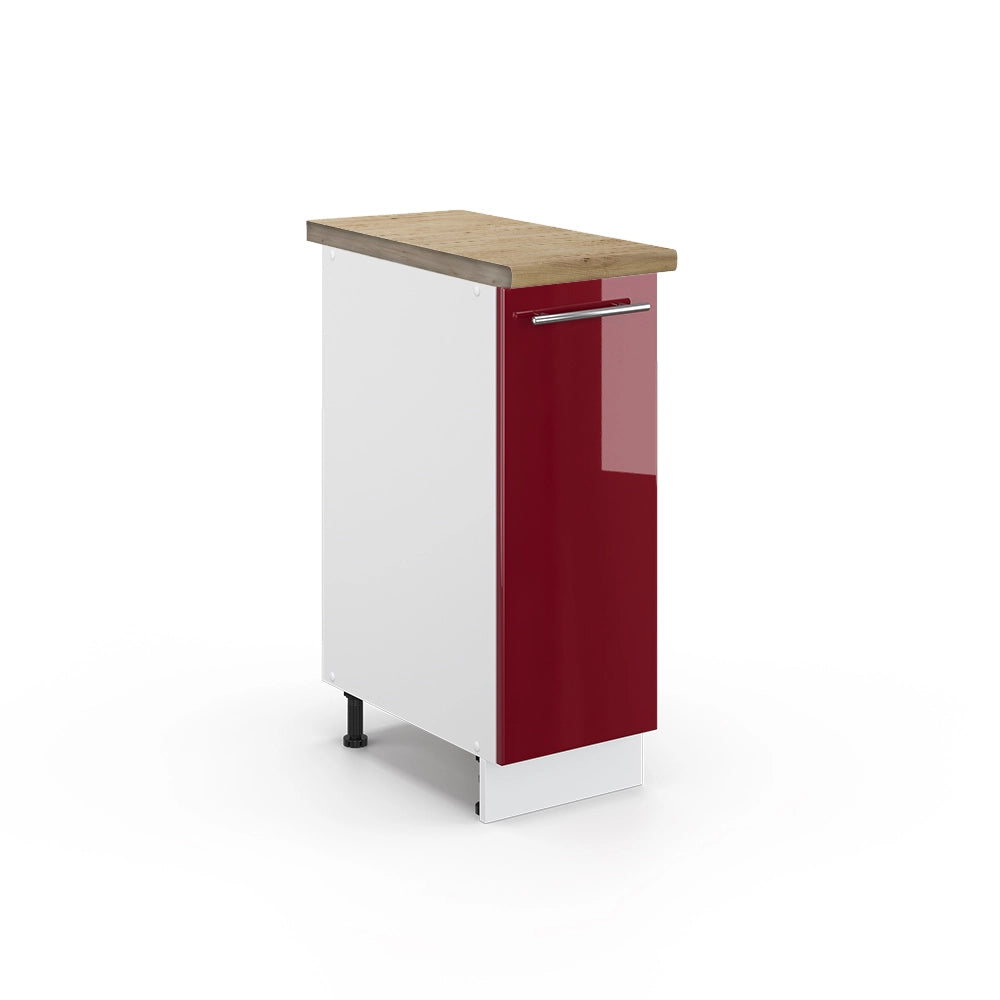 Armadio cucina dispensa alto Fame-Line Bordeaux lucido/Bianco 30 cm, PL Rovere Vicco