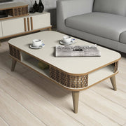 Medicina, Tavolino da Salotto un Vano, 60x105x34.6h cm Bianco Crema