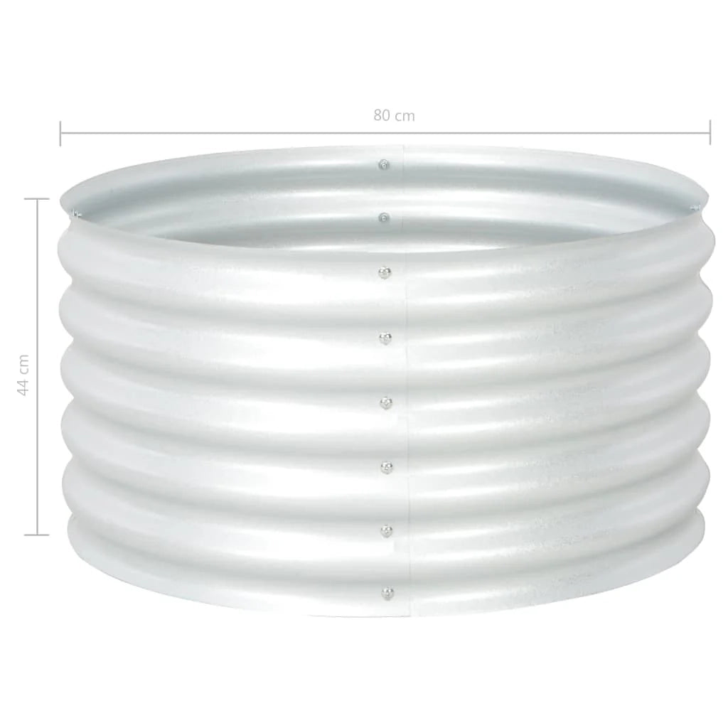 Fioriera aiuola rialzata piante fiori giardino 80 x 80 x 44 cm acciaio zincato argento 02_0001081