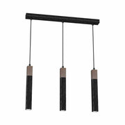 Milagro SOLO lampadario sospeso 3 luci nero legno 60cm