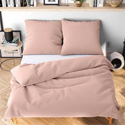 Set da letto 135 x 200 cm, 4 pezzi, rosa, morbido e senza stiratura, 2 coperte da letto + 2 cuscini 80 x 80 cm, set da letto per tutto l'anno
