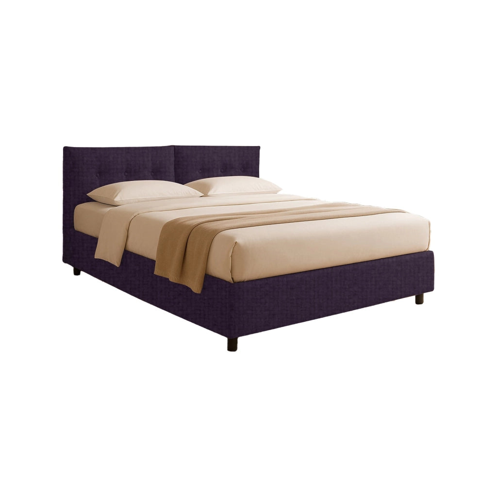 Truro, Letto Singolo Sfoderabile Made in Italy, Viola