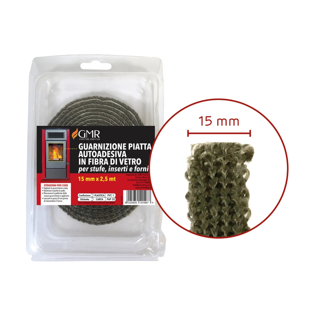 GUARNIZIONE PIATTA AUTOADESIVA PER STUFE- 15 mm- FF- pezzi 1