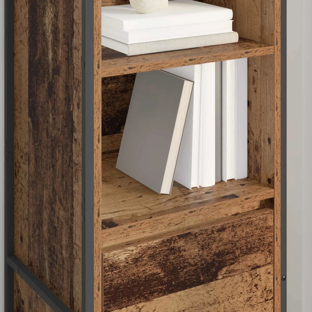 Armadio per Libri con cassetto Legno vecchio 43 x 36 x 150.5 cm 886628