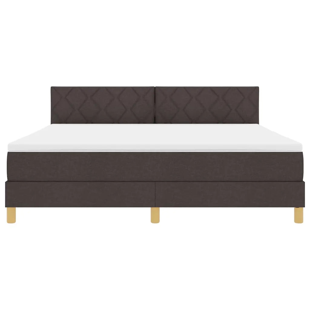 Letto a molle con materasso Marrone Scuro 180 x 200 cm Tessuto 3339017