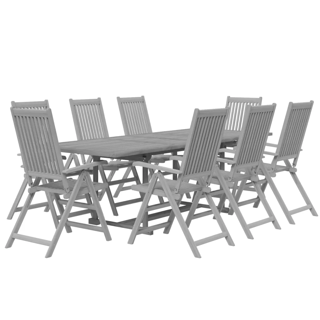 Set da Pranzo da Giardino 9 pz Legno Massello di Acacia 3079652
