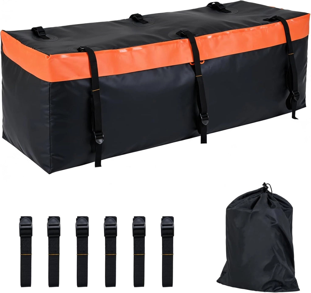 Borsa da Carico per Camion e Cassone Auto, Borsa da Trasporto con Cinghie di Fissaggio per Gancio di Traino, Resistente in PVC Impermeabile, per SUV e Fuoristrada (129x42x45cm)