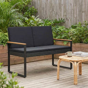 Panchina da esterno Nero 107 x 61 x 80 cm polyrattan