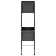 Portapiante a 2 livelli per fioriere rotonde 20 x 20 x 75 cm in metallo nero per interni ed esterni