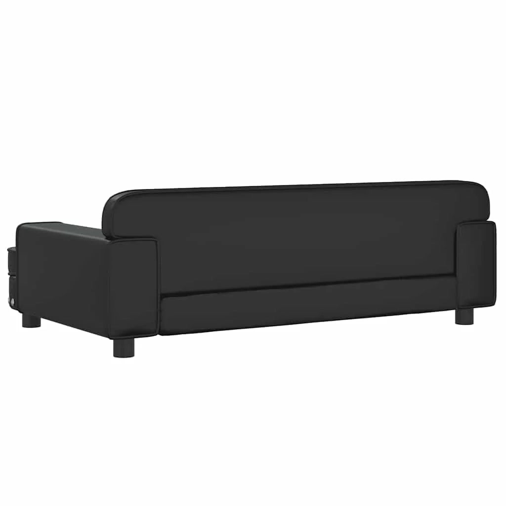 Cuccia per cani comoda cesta da divano 90 x 53 x 30 cm similpelle nera 02_0042980